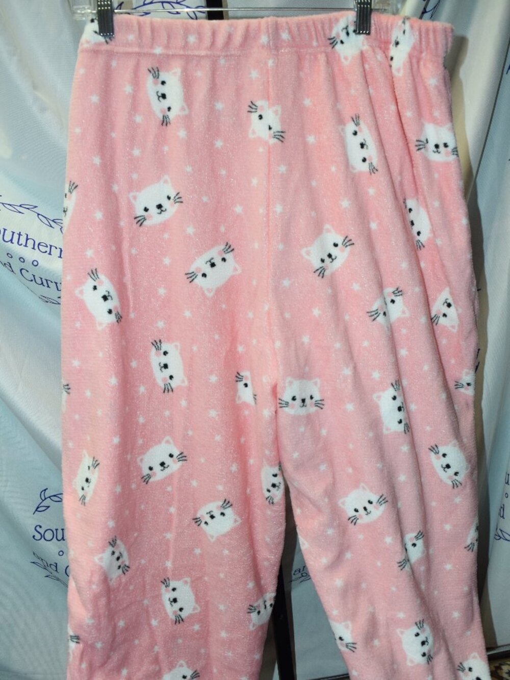 Bobbie Brooks Cat Pattern Plush Sleep Lounge Pajama Pants Plus Size 3X Pink